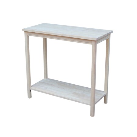 International Concepts Rectangle Portman Accent Table, 31 W, 14 L, 29 in H, Wood, Unfinished OT-43